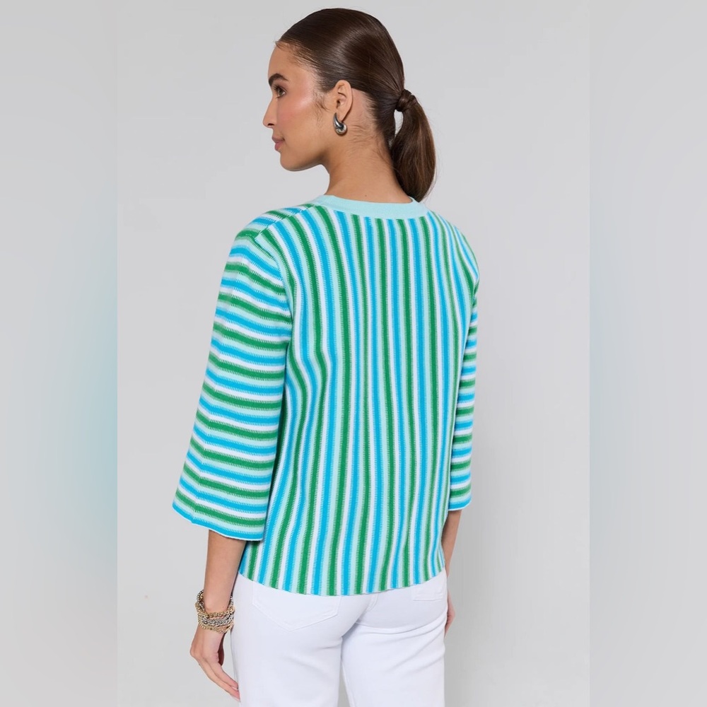 Braylen Green Striped Sweater - Picture 3 of 5